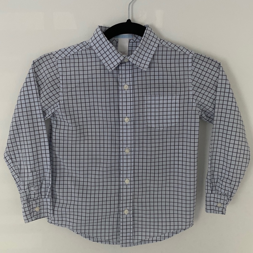 JANIE AND JACK Boy Checkered Long Sleeve Button Up